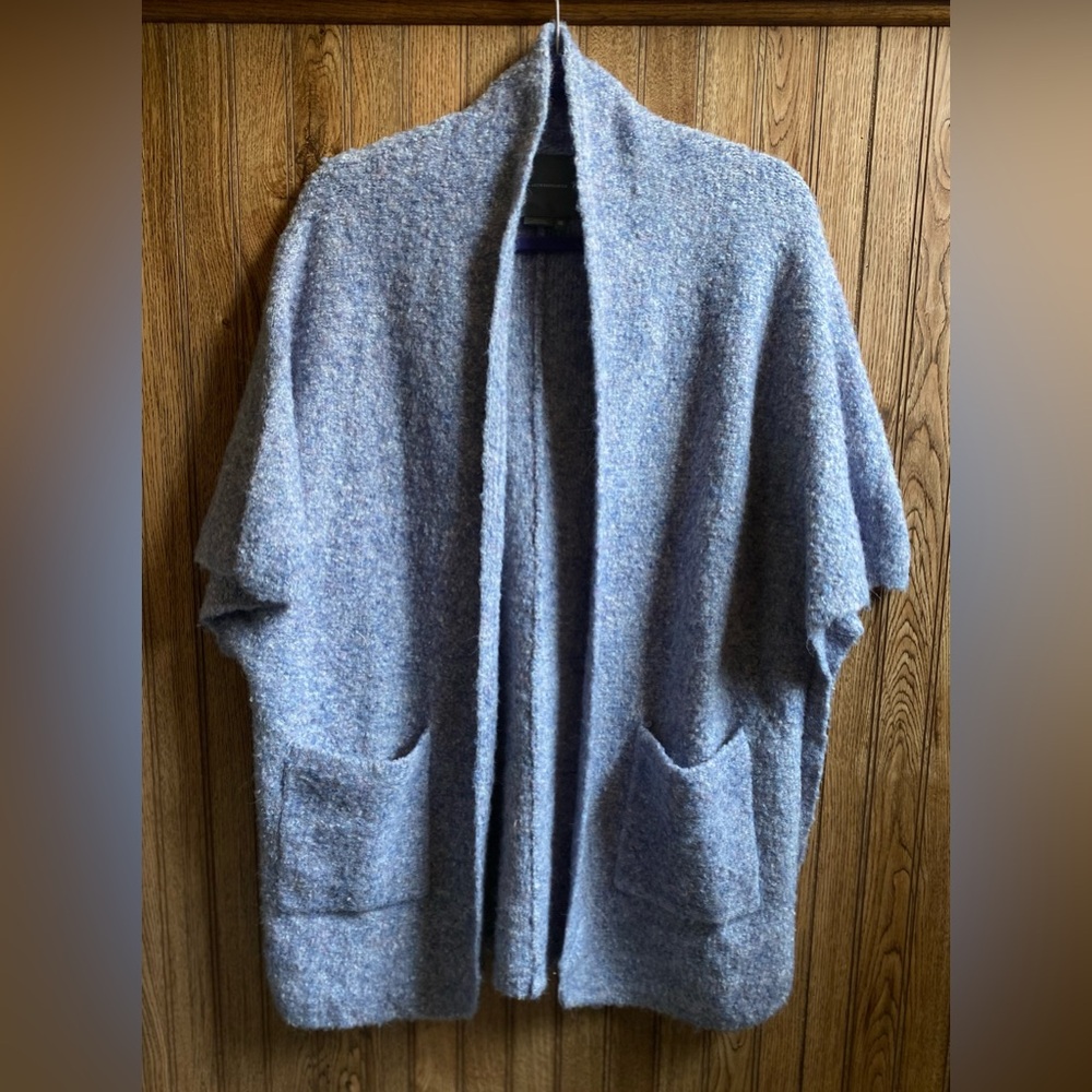 Anthropology Boucle Melange Cardigan Purple/ Grey One Size